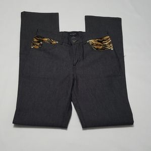 Guess jeans with faux tiger fur